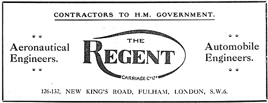 The Regent Carriage Co., Fulham. Aeronautical Engineers          