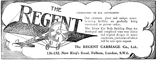 The Regent Carriage Company., Aeronautical & Motor Engineers     