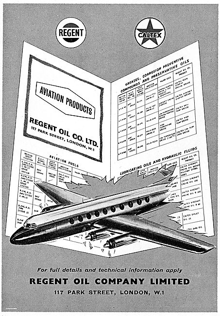 Regent Oil Aviation Products. Oils, Greases & Compounds          