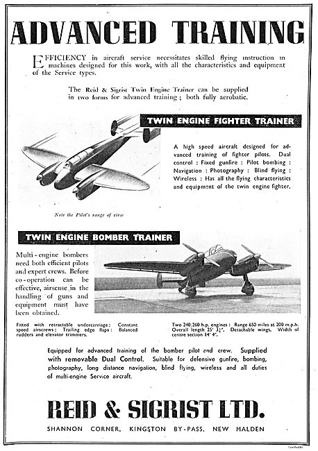 Reid & Sigrist Twin Engine Training Aircraft                     