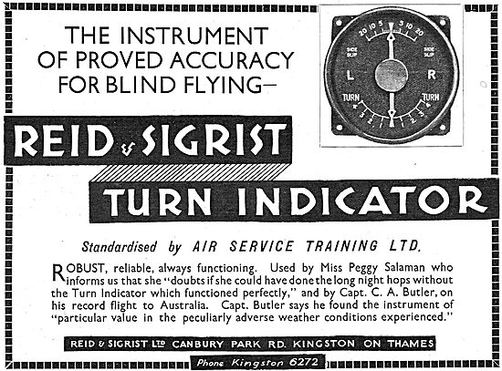 Reid & Sigrist Aircraft Turn Indicator                           