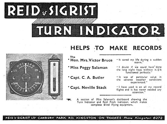 Reid & Sigrist Aircraft Turn Indicator                           