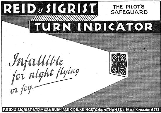 Reid & Sigrist Aircraft Turn Indicator                           