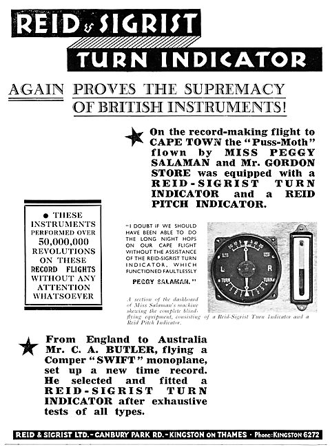 Reid & Sigrist Turn Indicators 1931                              