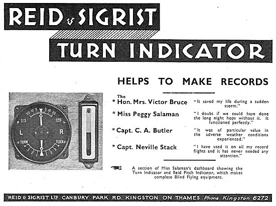 Reid & Sigrist Turn Indicator Helps To Make Records              