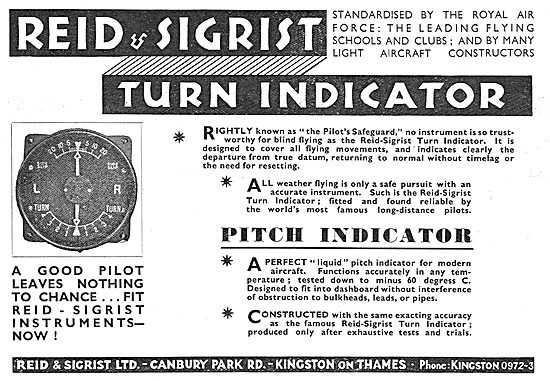Reid & Sigrist Turn & Pitch Indicators                           