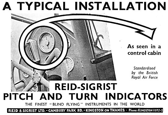 Reid & Sigrist Aircraft Flight Instruments - Pitch & Turn        