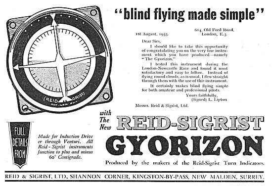 Reid & Sigrist Aircraft Instruments  - Gyorizon                  