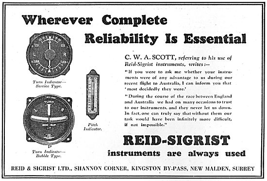 Reid & Sigrist Aircraft Instruments - Service Type Turn Indicator