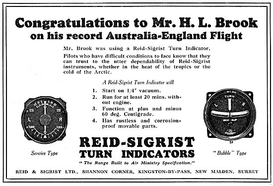 Reid & Sigrist Aircraft Flight Instruments                       