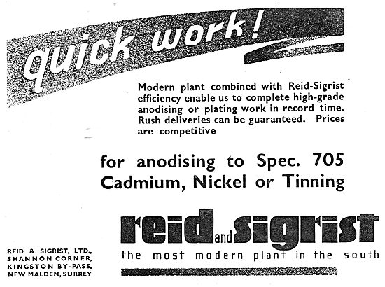 Reid & Sigrist Anodising To Spec 705. Cadmium Or  Nickel         