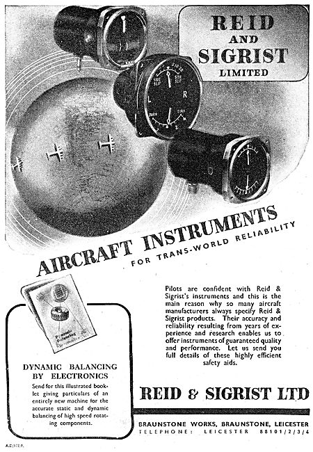 Reid & Sigrist Aircraft Flight Instruments 1949                  