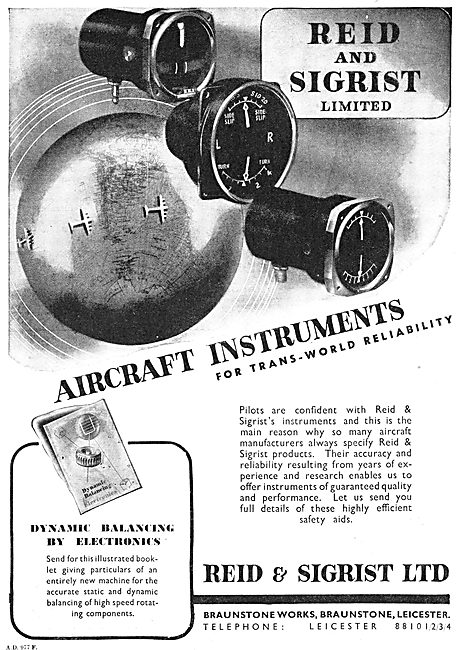 Reid & Sigrist Aircraft  Instruments 1950                        