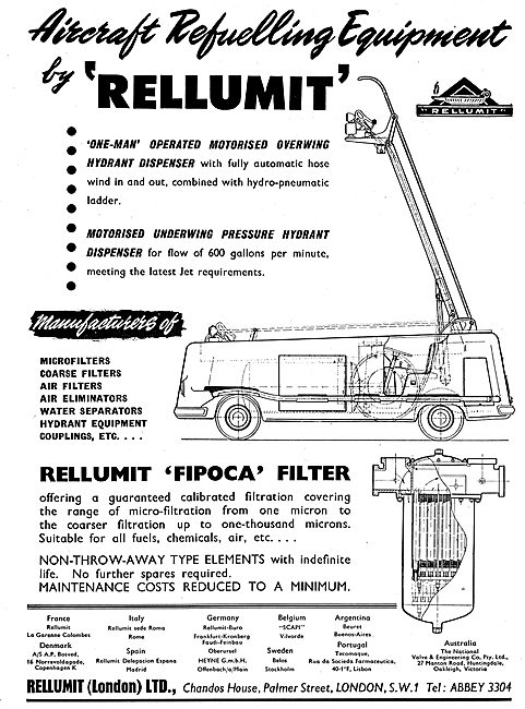 Rellumit Aircraft Re-Fuelling Equipment - Hydrant. Overwing      