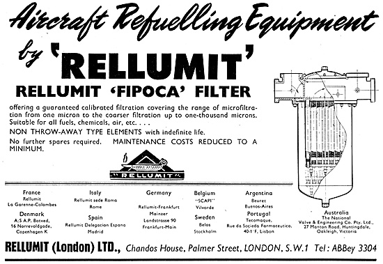 Rellumit Aircraft Re-Fuelling Equipment  FIPOCA Filter           