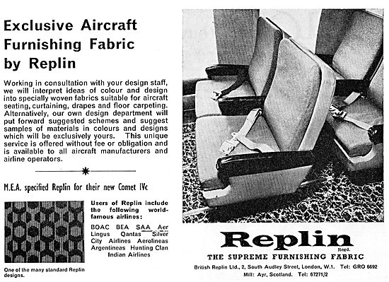 British Replin Aircraft Cabin Furnishing                         