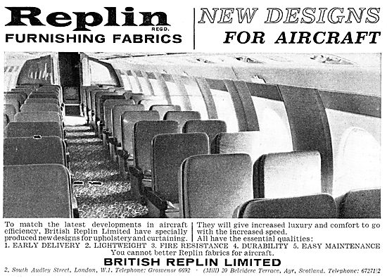 British Replin Aircraft Cabin Furnishing Fabrics                 