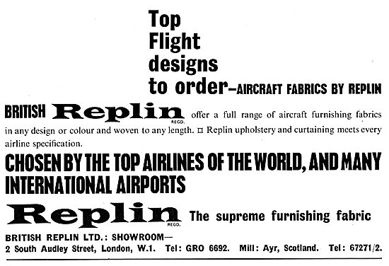 British Replin Aircraft Cabin Furnishing                         