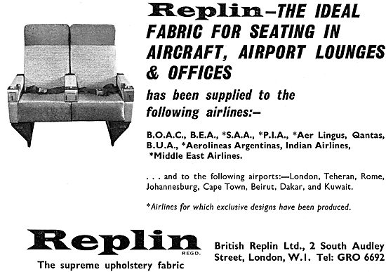 British Replin Aircraft Cabin Furnishing Fabrics                 