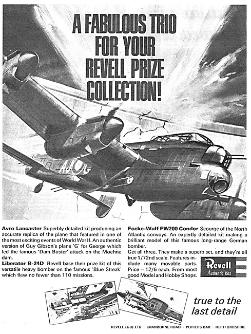 Revell Model Aircraft Kits - Revell  Avro Lancaster Kit 1965     