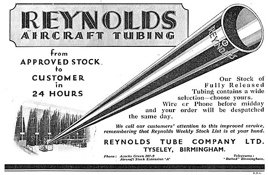 Reynolds Aircraft Tubing From Stock                              