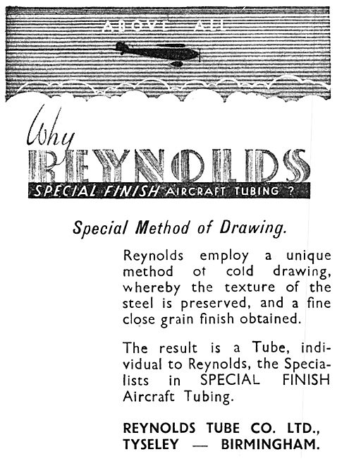 Reynolds Special Finish Steel Tubes For Aircraft Constructions   