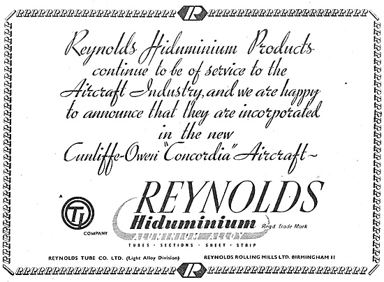T.I. Reynolds Hiduminium Tubes, Rods, Sections, Sheet & Strip    