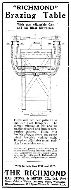  Richmond Gas Stove & Meter Co - Richmond Brazing Table          