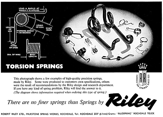 Robert Riley Aircraft Torsion Springs                            
