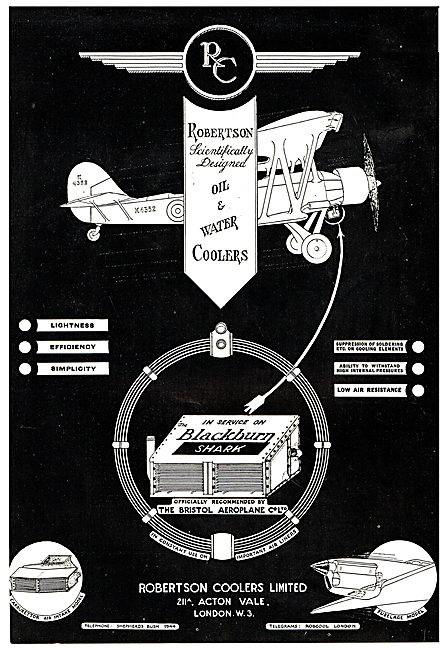 Robertson Oil & Water Coolers For Aircraft                       