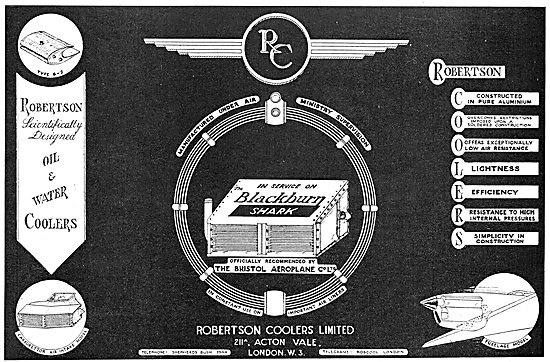 Robertson Oil & Water Coolers For Aircraft                       