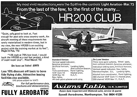 Robin Aircraft - Robin HR 200 Club                               