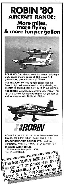 Robin Aircraft Range 1979                                        