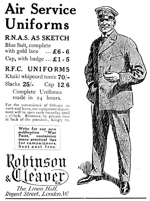 Robinson & Cleaver R.N.A.S. Uniforms - R.F.C. Uniforms           