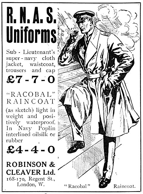 Robinson & Cleaver RNAS Uniforms. Racobal Raincoat               