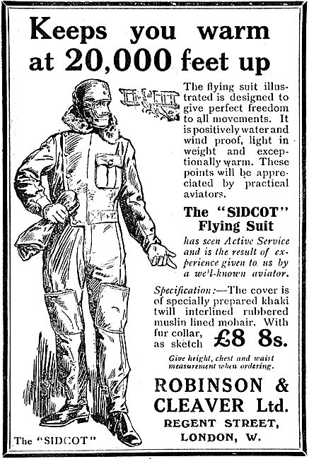 Robinson & Cleaver Sidcot Flying Suit. 8 Gns                     