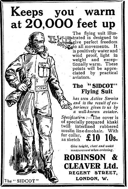 Robinson & Cleaver Sidcot Flying Suit 10gns                      