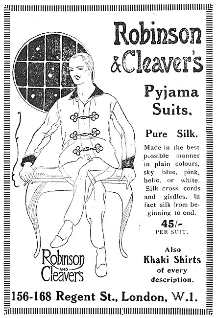 Robinson & Cleaver Pyjama Suits 1918                             