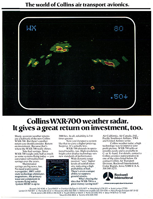 Rockwell Collins WXR-700 Weather Radar                           