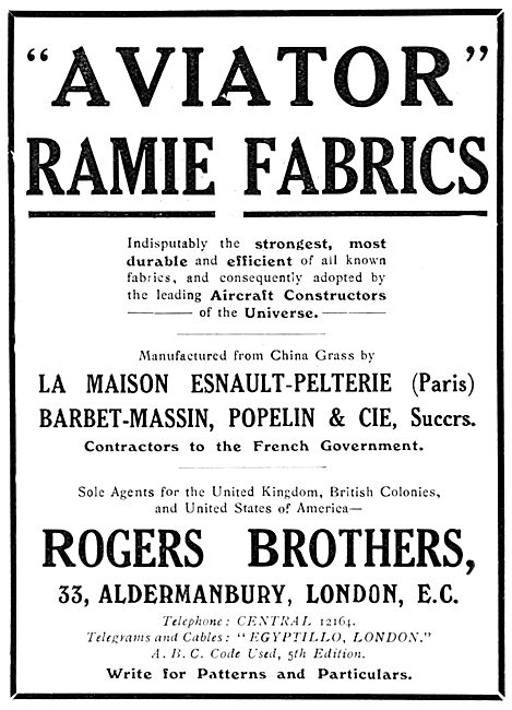 Rogers Brothers AVIATOR RAMIE Fabrics                            