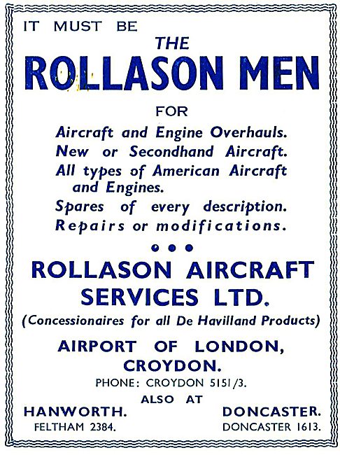 The Rollason Men - Aircraft & Engine Overhauls                   
