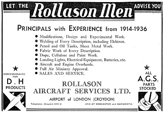Rollason Aircraft Services. Aircraft Sales, Engineering & Service