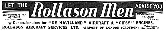 Rollason Aircraft Services - Askania, De Havilland, Gipsy Engines