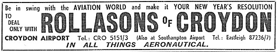 Rollasons Of Croydon. Aircraft Sales, Repairs & Services         