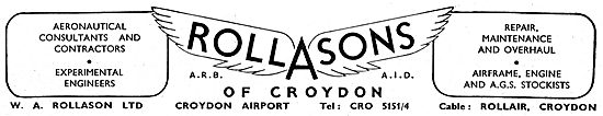 W.A.Rollason. Croydon. Aeronautical Consultants                  