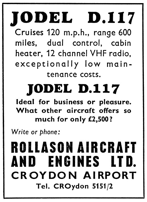 Rollason Aircraft & Engines Jodel D.117                          