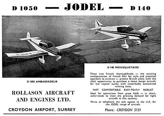 Rollason  - Jodel D140 Mousquetaire Jodel D1050 Ambassadeur      