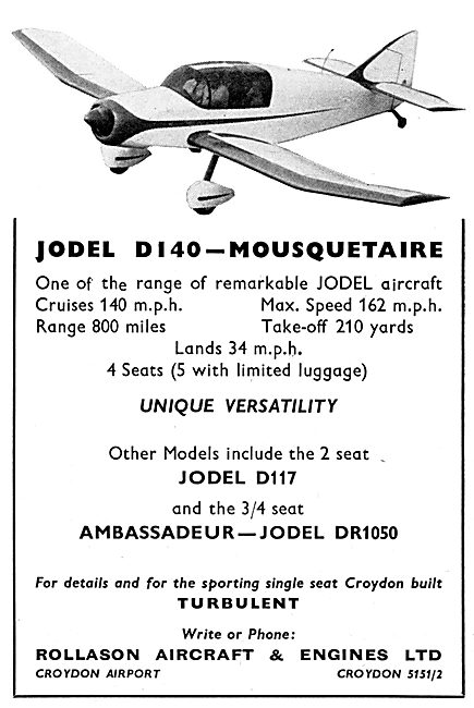 Rollason Aircraft - Jodel D140 Mousquetaire                      