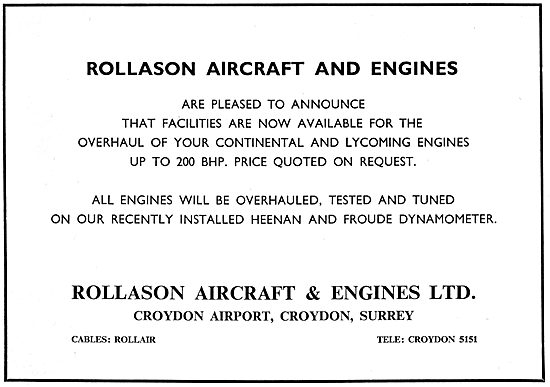 Rollason Aircraft & Engines - Maintenance Croydon                