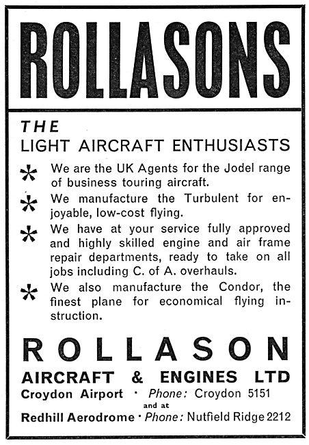 Rollason Jodel - Servicing  - Rollason Condor                    